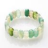 Natural Agate Beaded Stretch Bracelets BJEW-G484-03-2