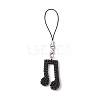 Glass Seed Bead Beaded Musical Note Charm Mobile Straps HJEW-MZ00185-1