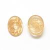 Coffee Watermelon Stone Glass Cabochons G-R415-14x10-39-2