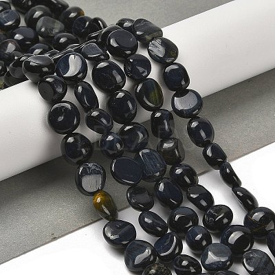 Dyed Natural Blue Tiger Eye Beads Strands G-P497-01E-74-1