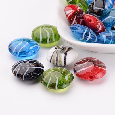 Handmade Gold Sand Lampwork Beads DT338J-1