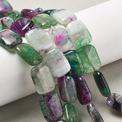 Natural Banded Agate Imitation Ruby in Zoisite Beads Strands G-K392-B03-13x18mm-1