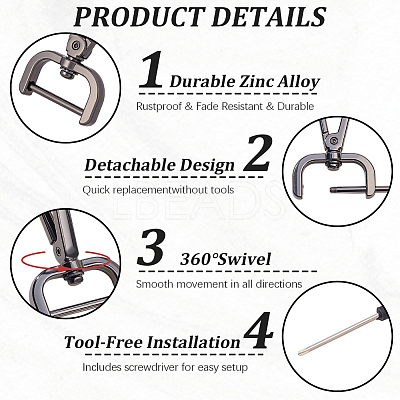 6Pcs Zinc Alloy Swivel Clasps FIND-SP0005-67B-1