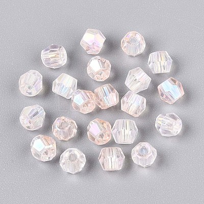 Transparent Spray Painted Glass Beads EGLA-N018-4mm-08-1