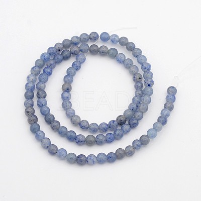 Dyed & Heated Natural Blue Aventurine Round Beads Strands G-N0120-08-4mm-1