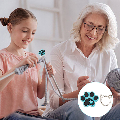 Dog Paw Print Food Grade Eco-Friendly Silicone Beads DIY-GO0001-89-1