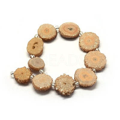 Natural Druzy Quartz Crystal Beads Strands G-F582-A13-1