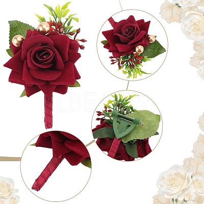 4Pcs Silk Brooch AJEW-CP0007-51-1