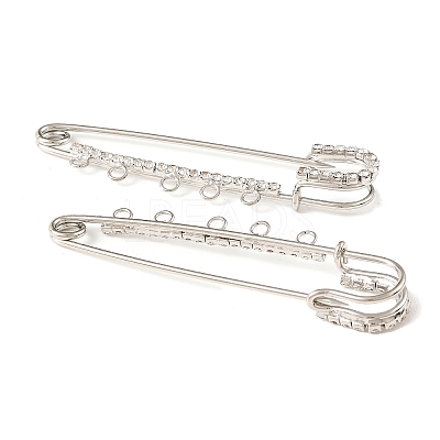 Iron Rhinestone Safety Pins Brooch Findings JEWB-E045-01C-P-1