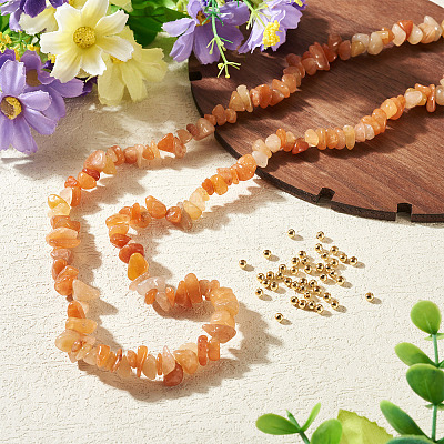 1 Strand Natural Red Aventurine Chip Beads Strands G-TAD0001-02B-1