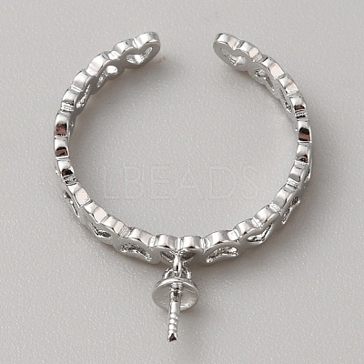Brass Heart Wrap Open Cuff Ring Findings KK-WH0031-48P-1