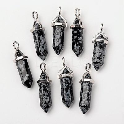 Natural Snowflake Obsidian Double Terminated Pointed Pendants G-F295-05A-1