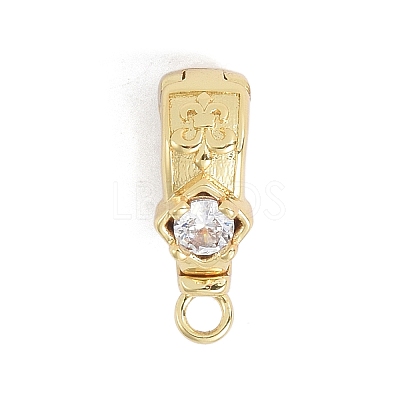 Brass Micro Pave Cubic Zirconia Donut Bails ZIRC-NH0001-02G-1