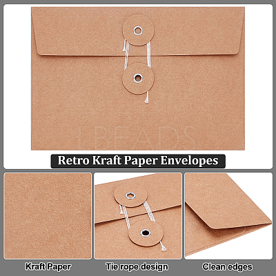 80Pcs Retro Buckle Blank Kraft Paper Envelopes DIY-WA0001-41-1