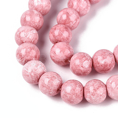Baking Paint Glass Beads Strands DGLA-N016-8mm-02-1
