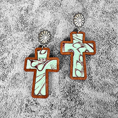 Easter Cross  Dangle Stud Earrings FS-WG862AE-08-1