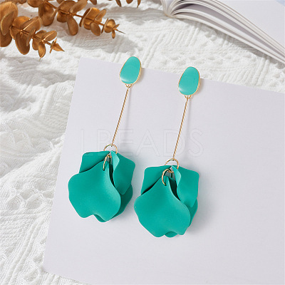 Spray Painted Alloy Enamel Dangle Stud Earrings FS-WG98629-14-1
