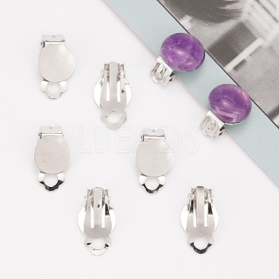 Iron Clip-on Earring Settings IFIN-R204-09-1