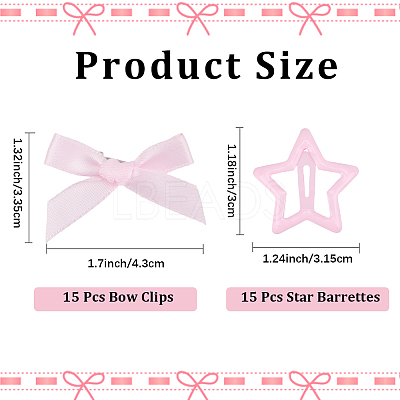 15Pcs Star Iron Snap Hair Clips OHAR-CP0001-23-1