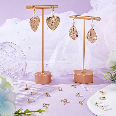 24Pcs 3 Style Teardrop & Shell & Heart Alloy Stud Earrings Findings FIND-BBC0002-76-1