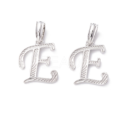 Rack Plating Eco-Friendly Brass Letter Pendants KK-K265-02P-E-1