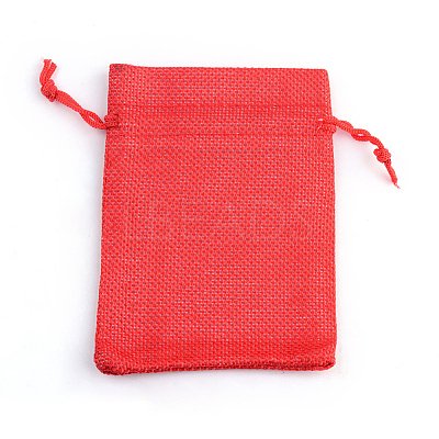 Polyester Imitation Burlap Packing Pouches Drawstring Bags ABAG-R005-17x23-18-1