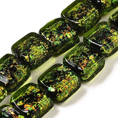 Handmade Dichroic Foil Glass Beads Strands DICH-U001-07B-1