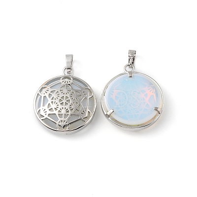 Natural & Synthetic Mixed Gemstone Pendants G-P498-04P-1