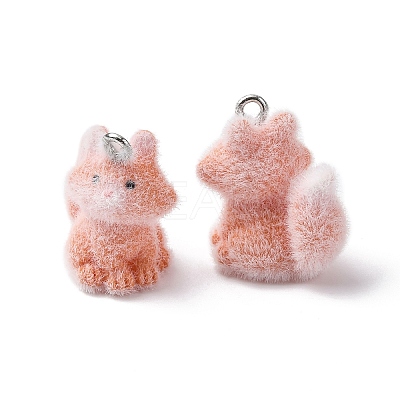 Animal Flocking Resin Pendants RESI-A049-03B-1