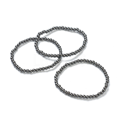 Synthetic Non-magnetic Hematite Beaded Stretch Bracelets BJEW-A117-A-22-1