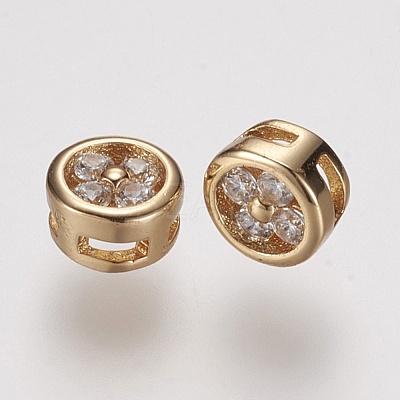 Brass Micro Pave Grade AAA Cubic Zirconia Pendants ZIRC-G086-09G-NR-1