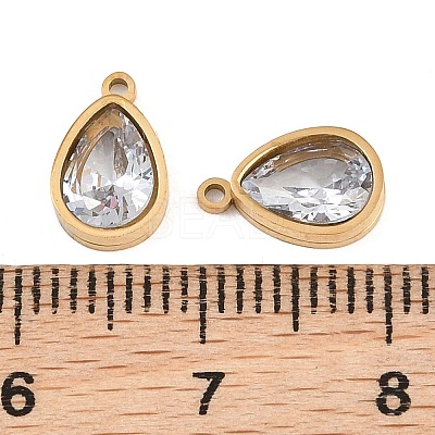 Plated 304 Stainless Steel & Glass Pendants GL-CBA5A59-01G-01-1