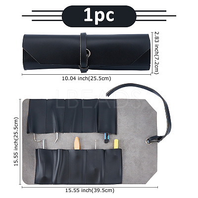 Multipurpose PU Leather Jewelry Rolls for Jewelry AJEW-WH0696-192A-1