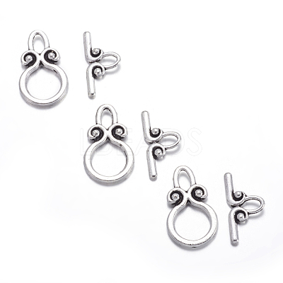 Ring Tibetan Style Alloy Toggle Clasps A1011Y-1