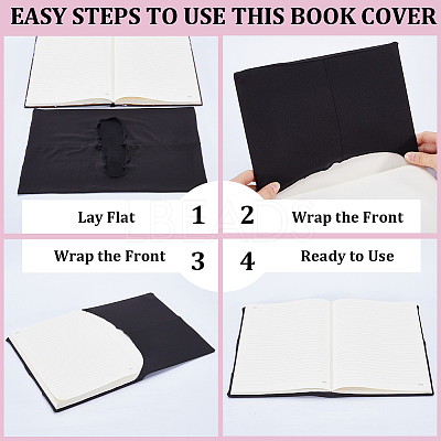 3Pcs Elastic Fabric Book Covers DIY-CP0007-42C-1