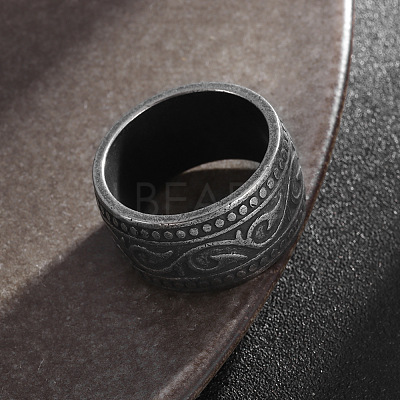 Vintage Totem 304 Stainless Steel Wide Finger Rings for Men FS-WG9BFEA-07-1