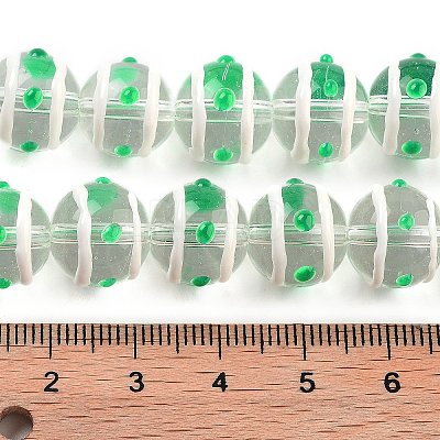 Glass with Enamel Beads Strands GLAA-M047-01H-1