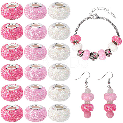 100cs Large Hole Resin European Beads RESI-PA0001-22B-1