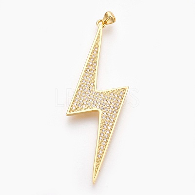 Brass Micro Pave Cubic Zirconia Big Pendants ZIRC-E153-11G-NR-1