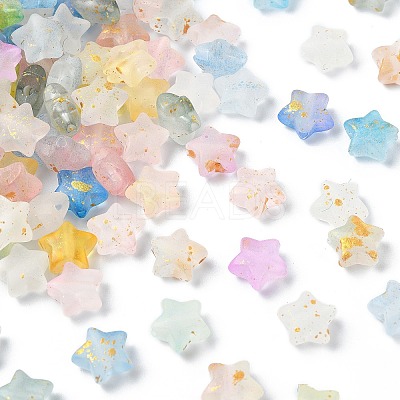200Pcs Frosted Acrylic Beads FACR-CJ0001-19-1