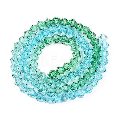 Gradient Color Baking Paint Glass Bead Strands X1-DGLA-A039-T4mm-A018-1