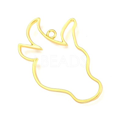 Zinc Alloy Open Back Bezel Pendants X-PALLOY-D580-05G-G-1