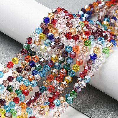 Transparent Electroplate Glass Beads Strands GLAA-F029-2mm-C29-1