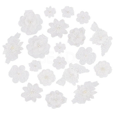 AHADEMAKER 20Pcs 10 Style Sew on Computerized Embroidery Polyester Clothing Patches PATC-GA0001-05-1