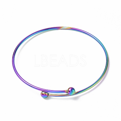 Ion Plating(IP) Adjustable 304 Stainless Steel Wire Cuff Bangle Making MAK-F286-02MC-1