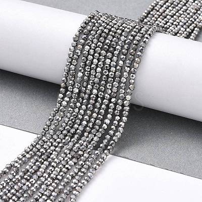 Electroplate Glass Beads Strands GLAA-H021-01A-FP08-1