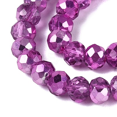 Transparent Electroplate Glass Beads Strands EGLA-Q131-01A-07-1