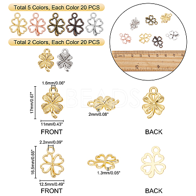 140Pcs 7 Style Alloy Pendants PALLOY-PH0001-94-1