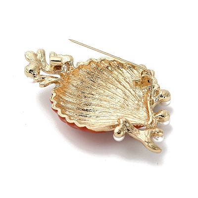 Enamel Plastic Pearl Brooch LS-JEWB-K027-05G-1