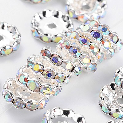 Brass Grade A Rhinestone Spacer Beads RSB160NF-02-1